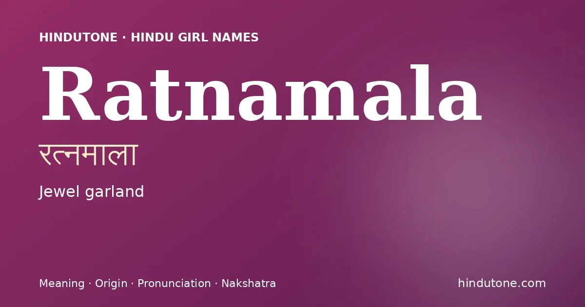 Ratnamala — Hindu Girl Names with R