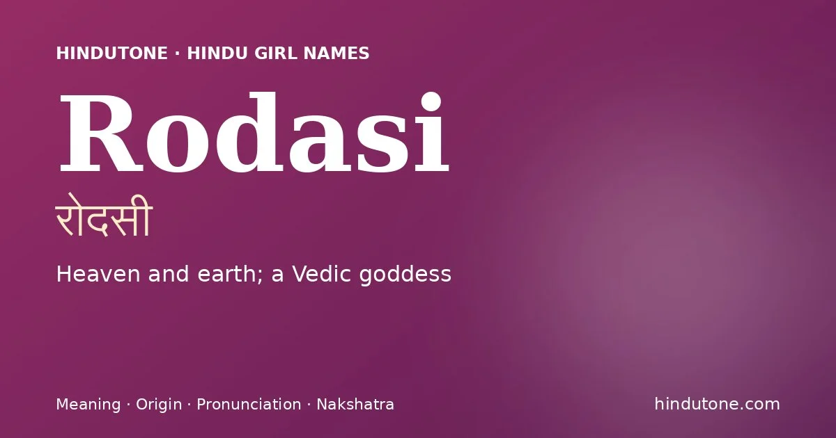 Rodasi — Hindu Girl Names with R
