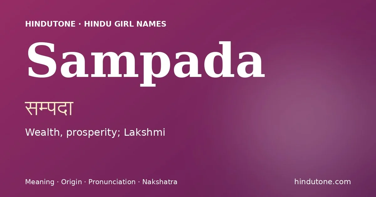 Sampada — Hindu Girl Names with S