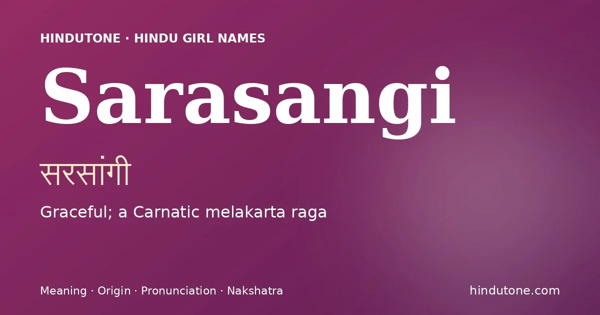 Sarasangi — Hindu Girl Names with S