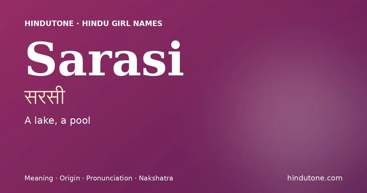 Sarasi — Hindu Girl Names with S