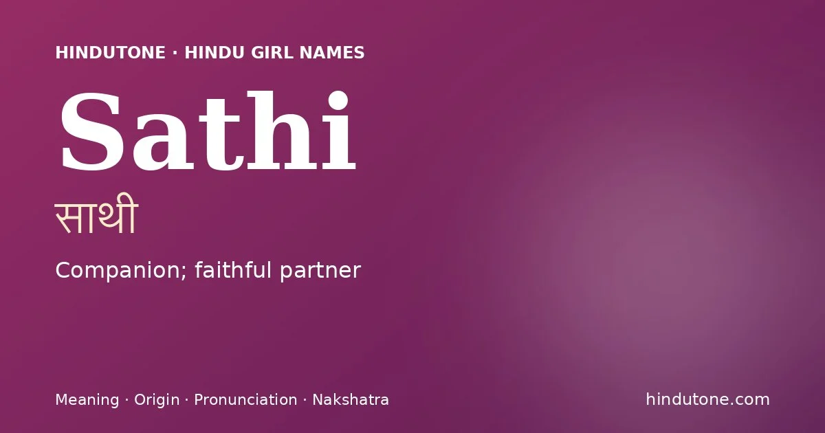 Sathi — Hindu Girl Names with S