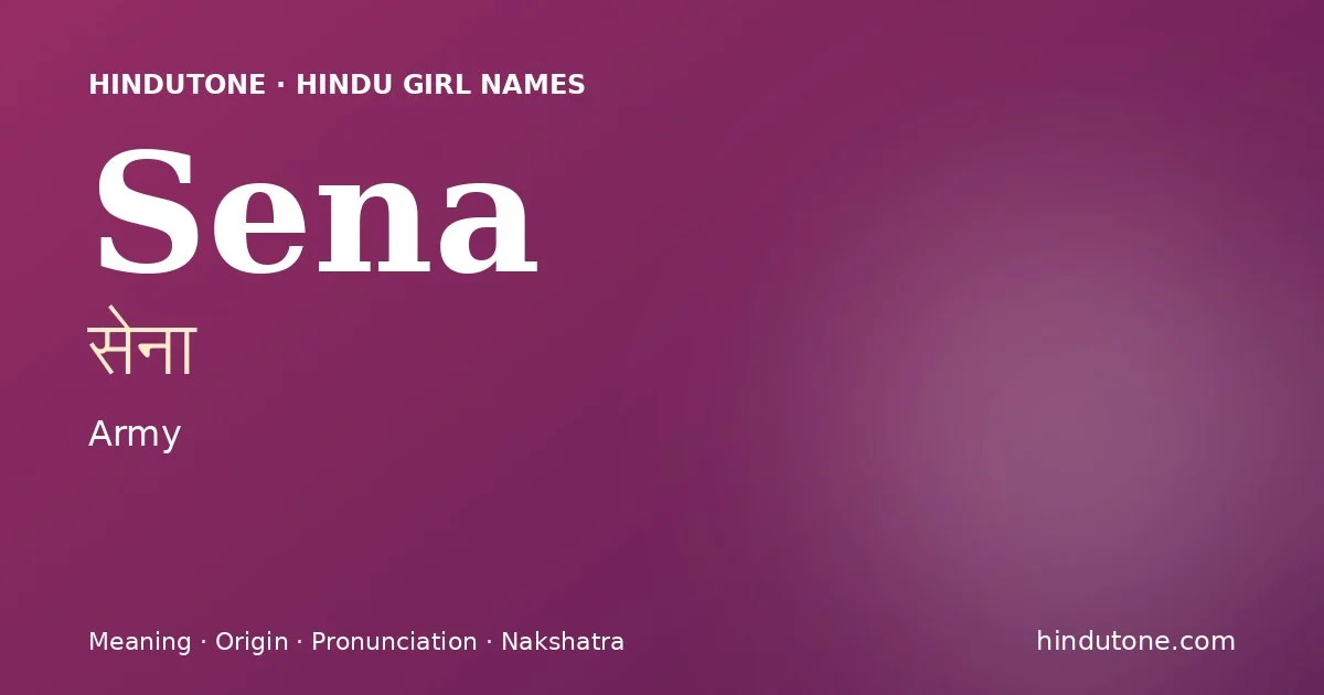 Sena — Hindu Girl Names with S