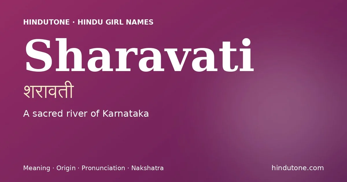 Sharavati — Hindu Girl Names with S