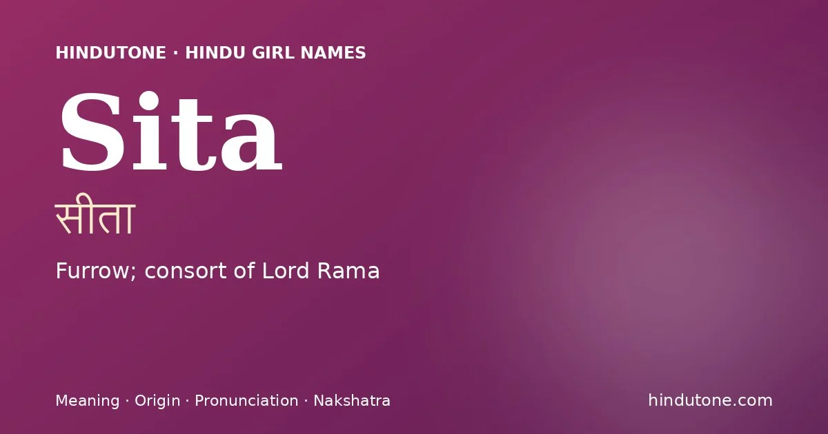 Sita — Hindu Girl Names with S
