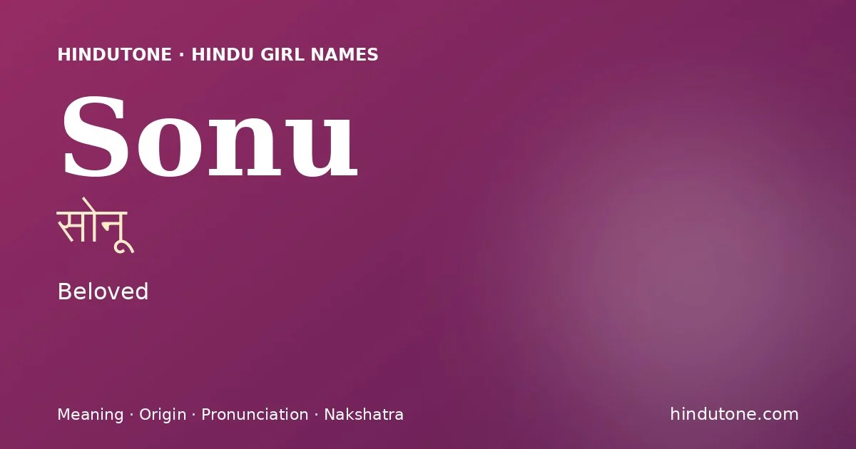 Sonu — Hindu Girl Names with S