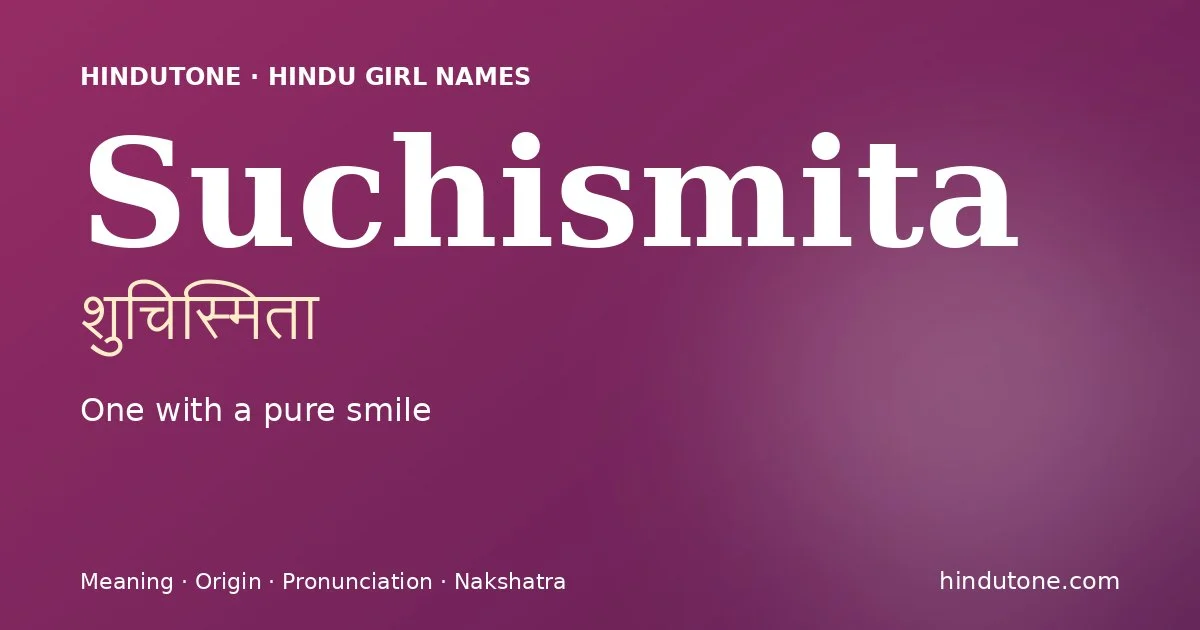 Suchismita — Hindu Girl Names with S