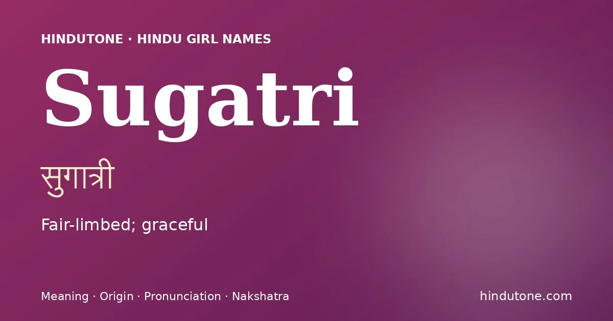 Sugatri — Hindu Girl Names with S