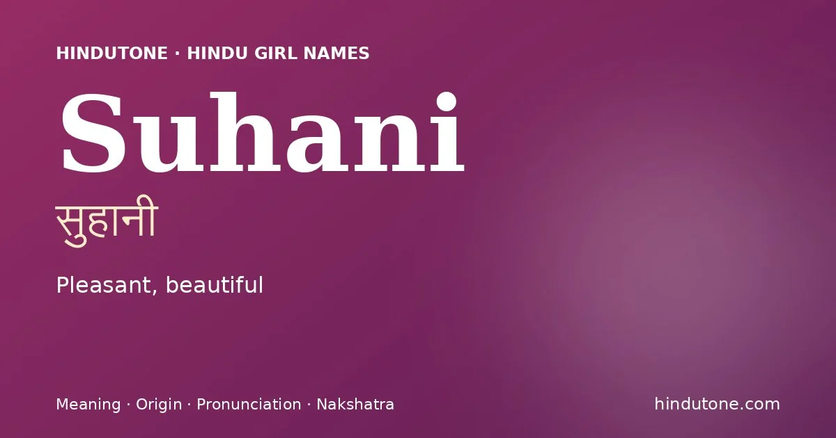 Suhani — Hindu Girl Names with S
