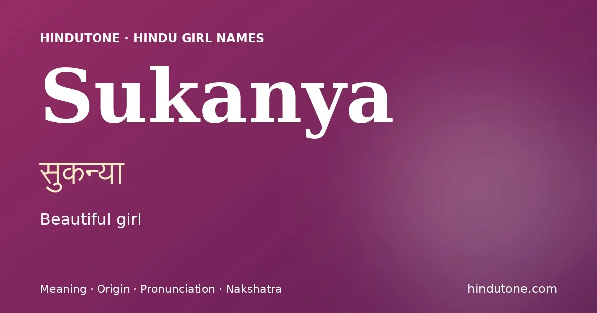 Sukanya — Hindu Girl Names with S