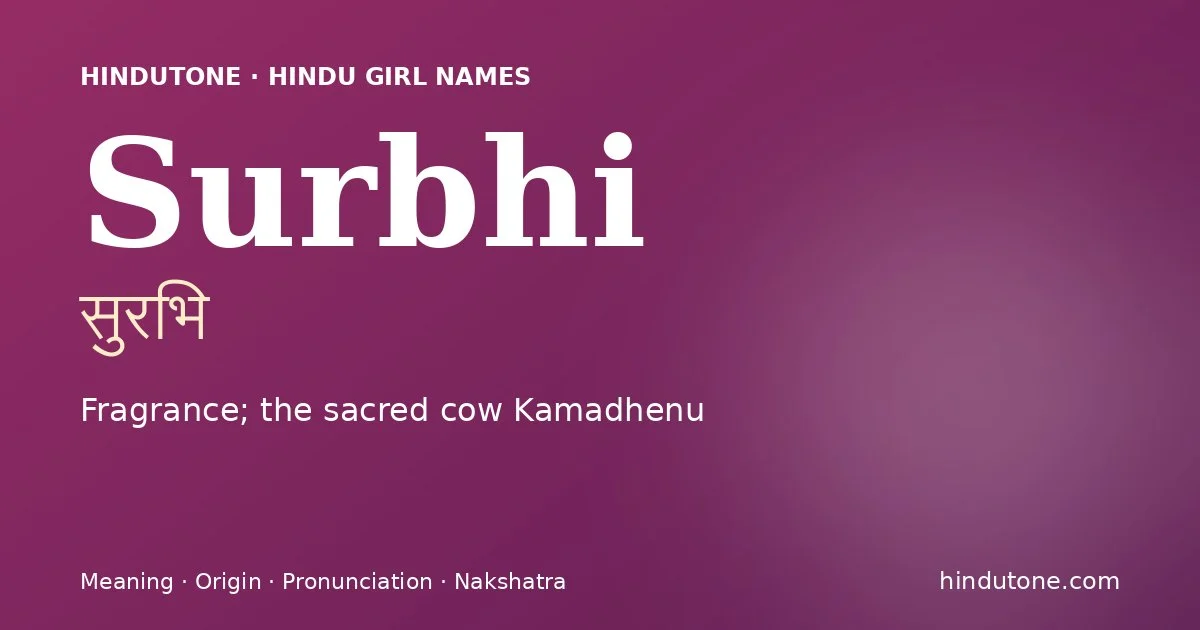 Surbhi — Hindu Girl Names with S