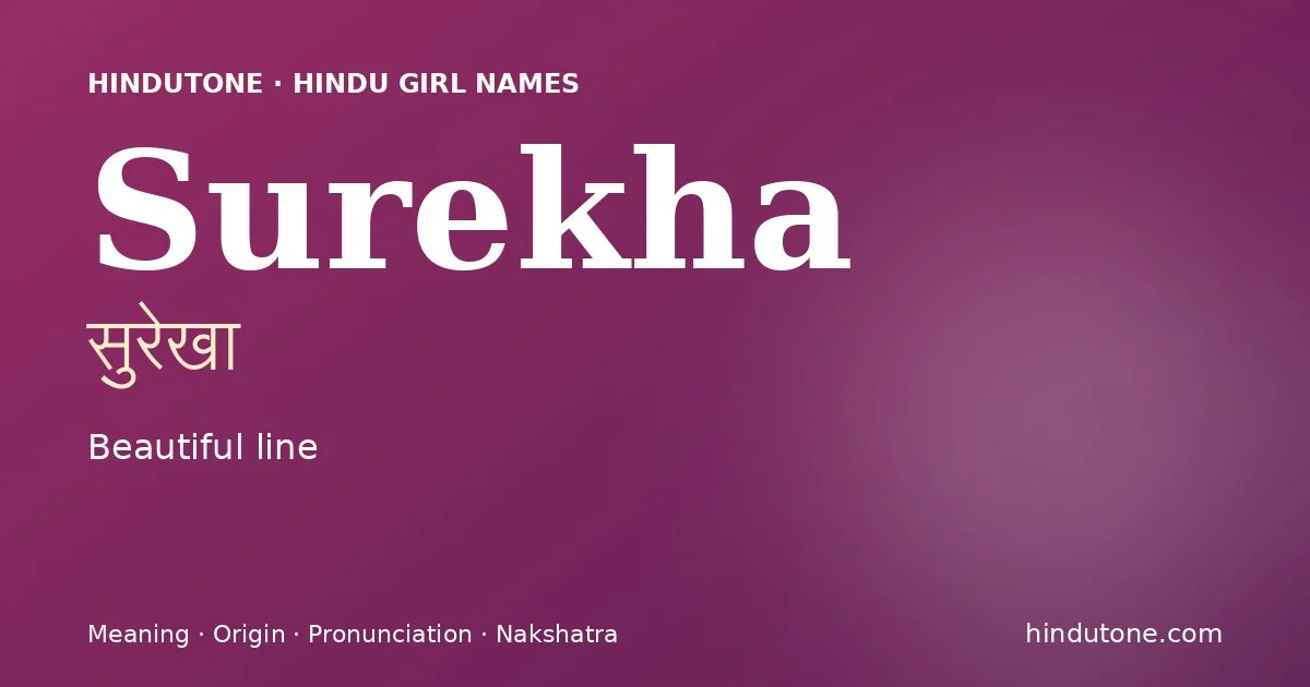 Surekha — Hindu Girl Names with S