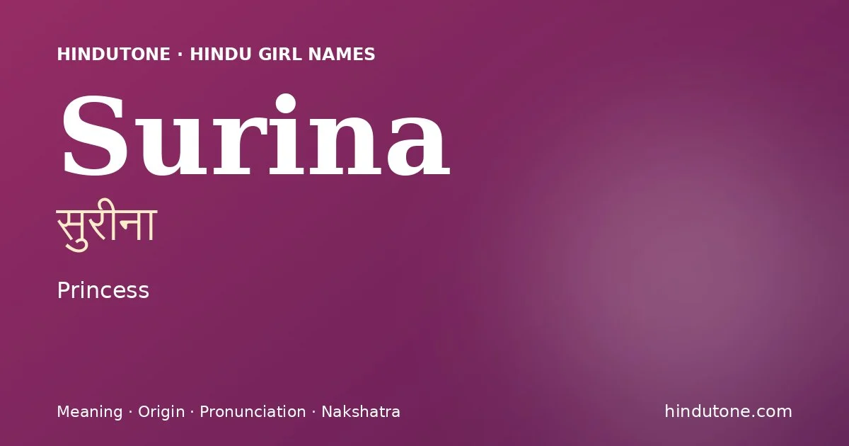 Surina — Hindu Girl Names with S