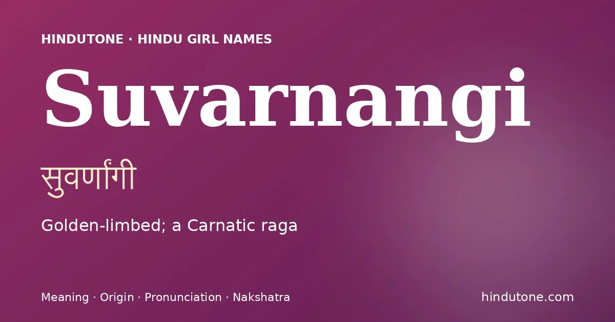 Suvarnangi — Hindu Girl Names with S