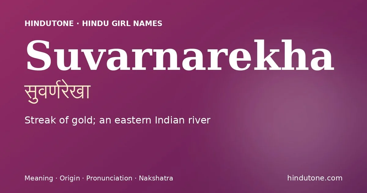 Suvarnarekha — Hindu Girl Names with S