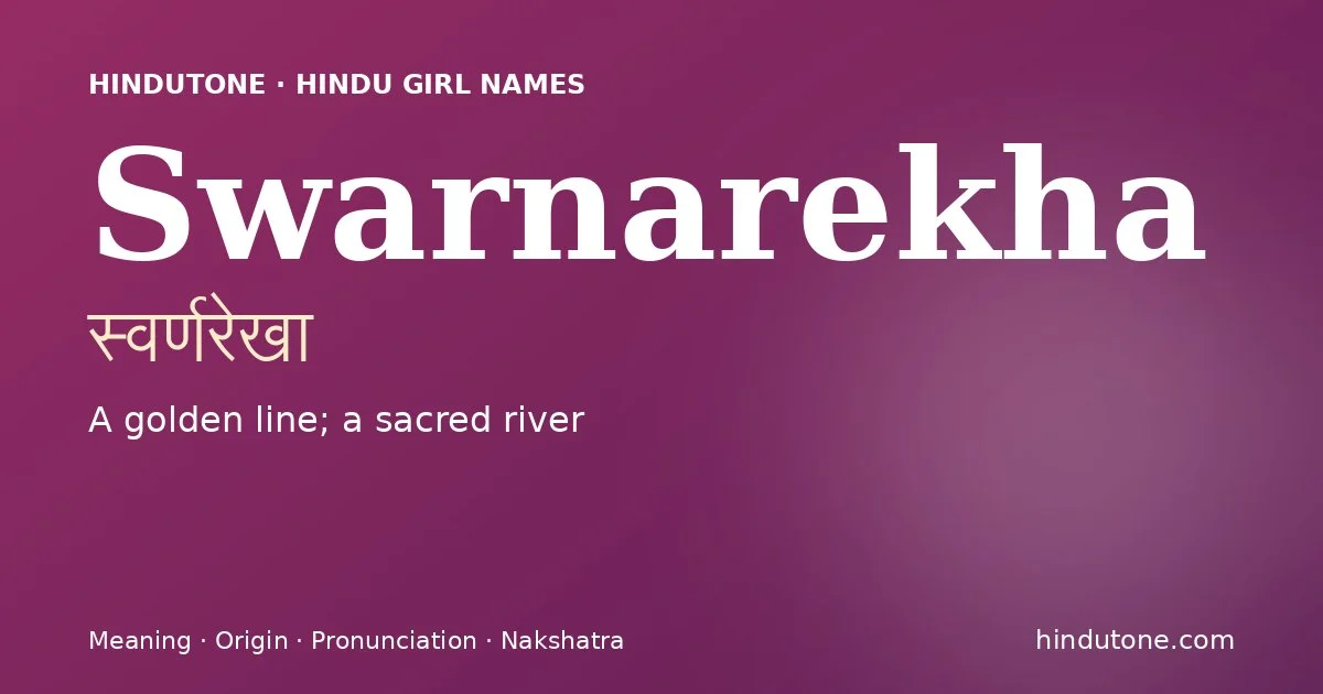Swarnarekha — Hindu Girl Names with S