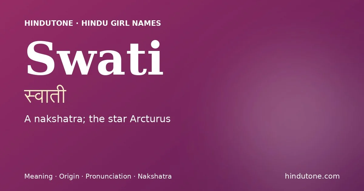 Swati — Hindu Girl Names with S