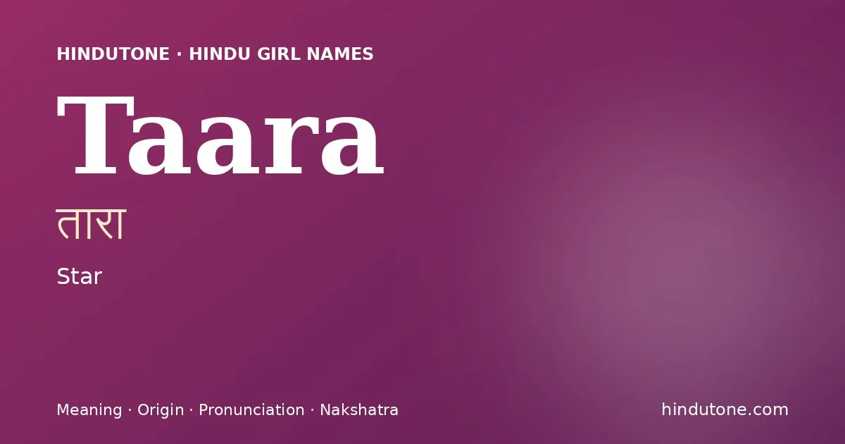 Taara — Hindu Girl Names with T