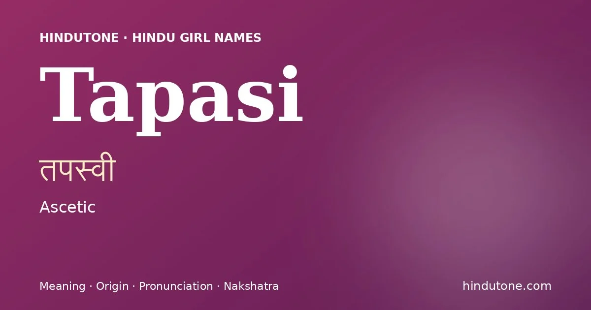 Tapasi — Hindu Girl Names with T