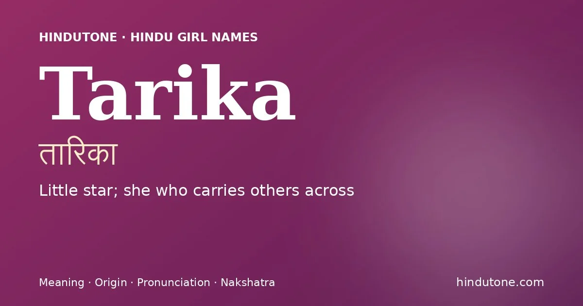 Tarika — Hindu Girl Names with T