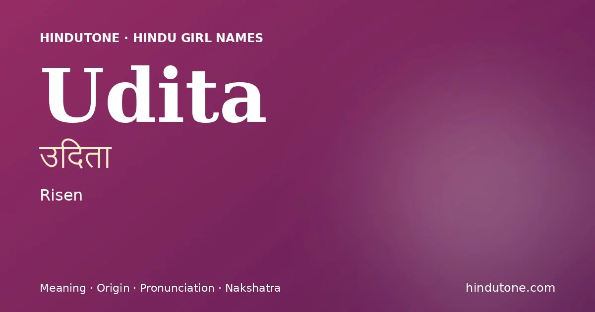 Udita — Hindu Girl Names with U