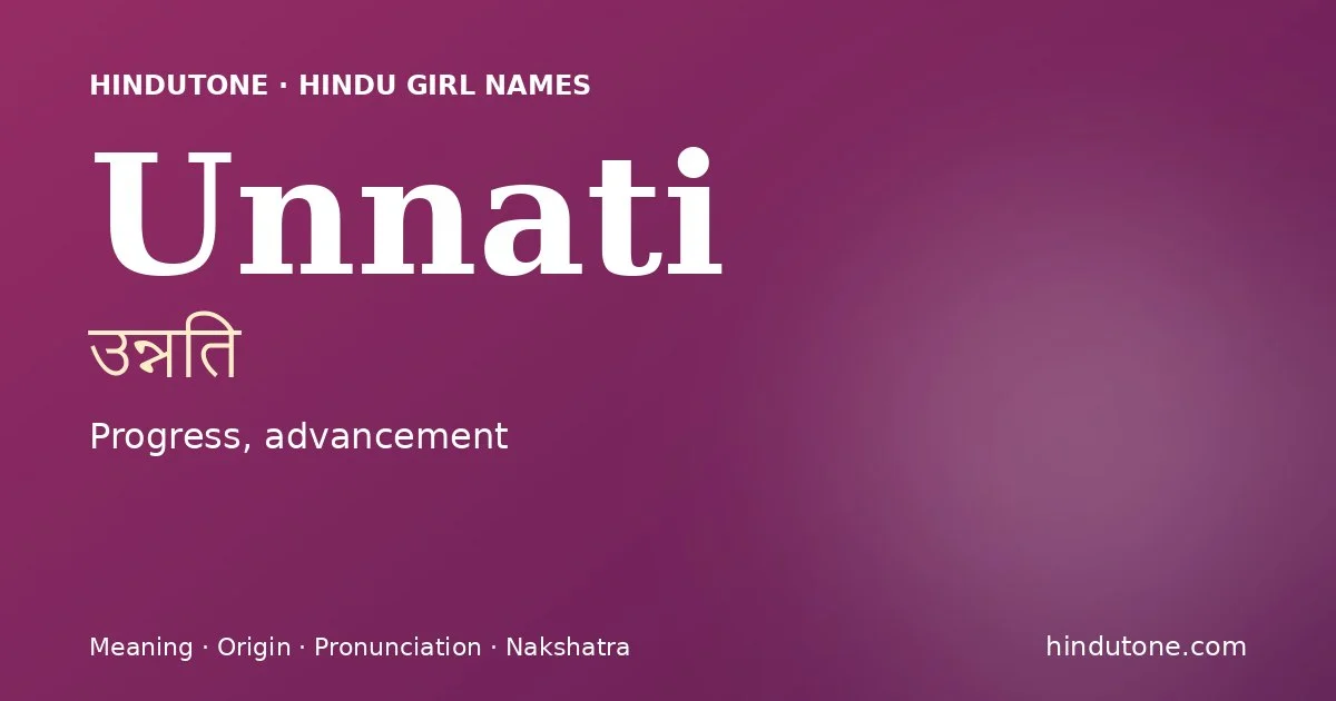 Unnati — Hindu Girl Names with U
