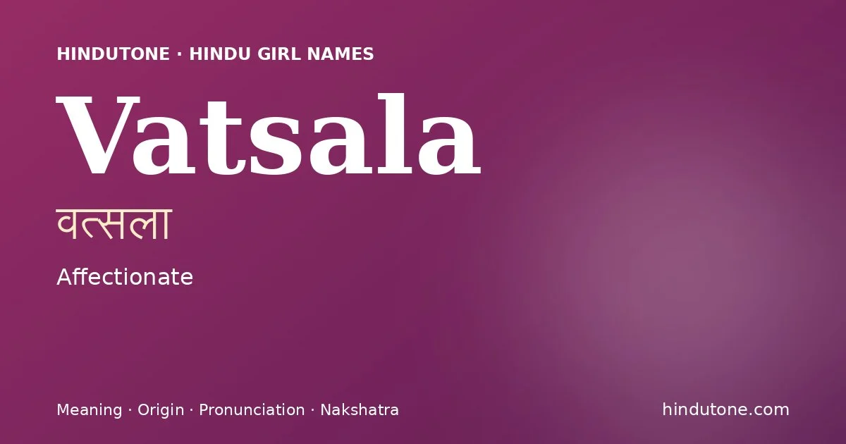 Vatsala — Hindu Girl Names with V