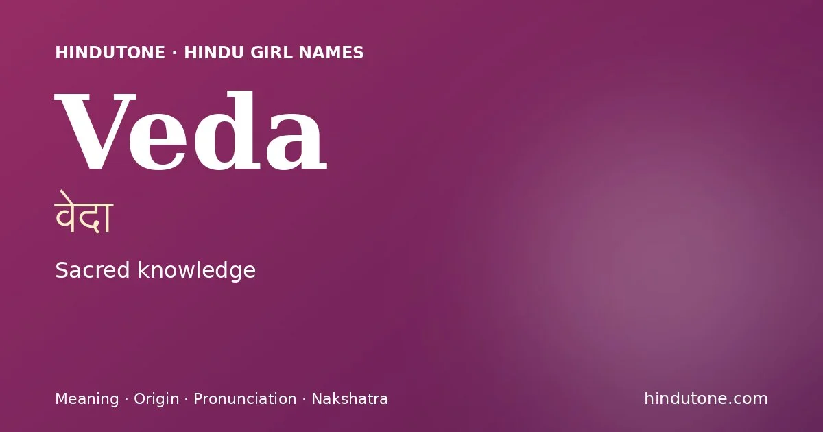 Veda — Hindu Girl Names with V