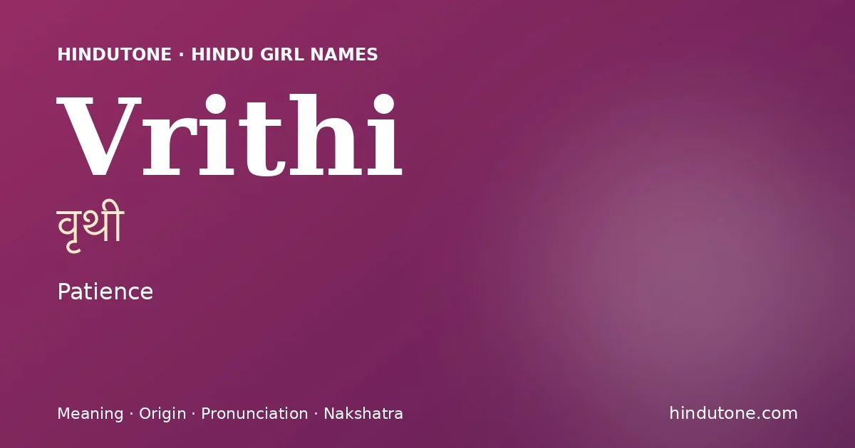 Vrithi — Hindu Girl Names with V