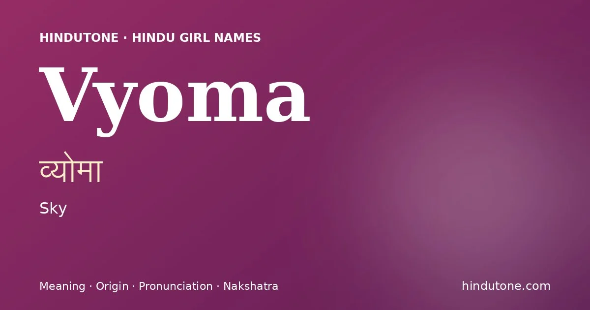 Vyoma — Hindu Girl Names with V