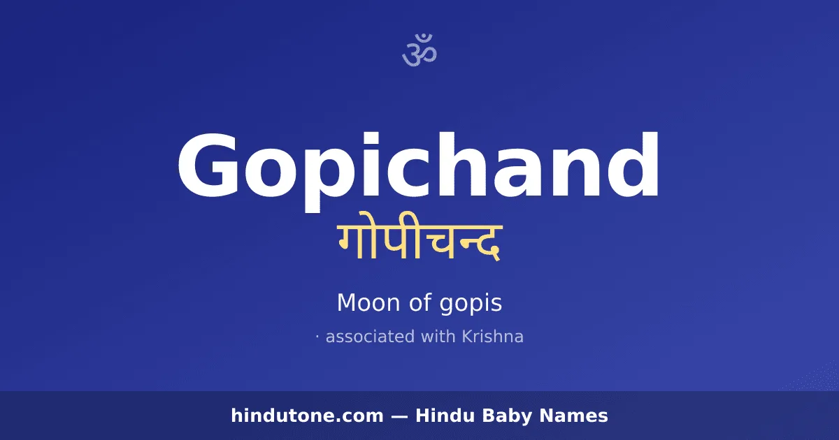 Gopichand — Hindu Boy Names with G