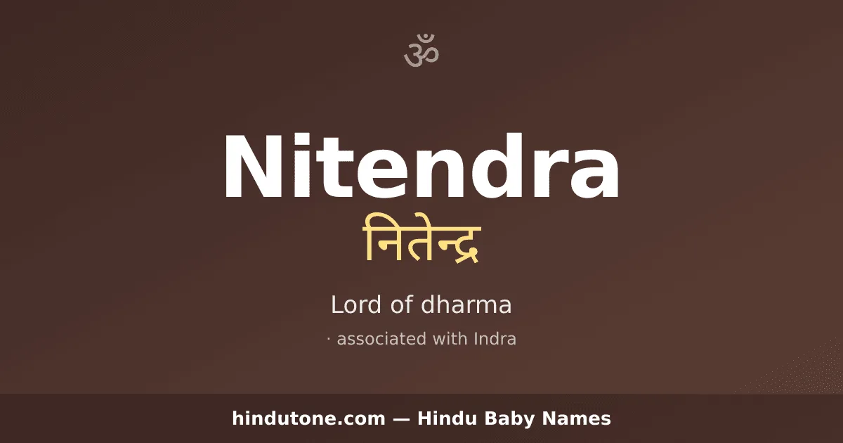 Nitendra — Hindu Boy Names with N