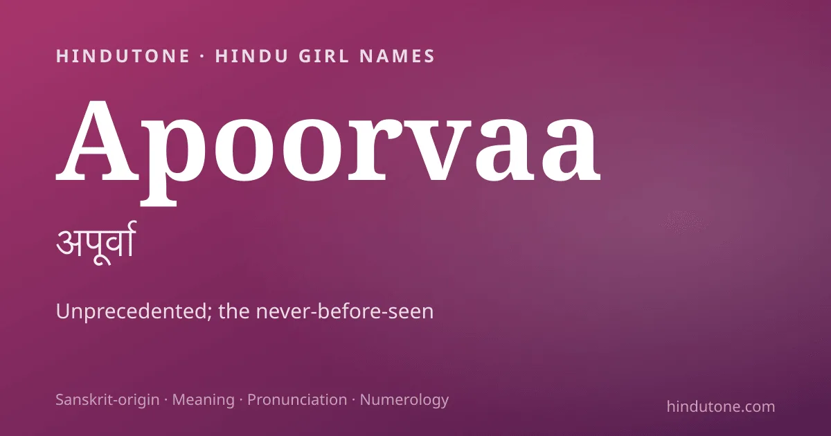 Apoorvaa