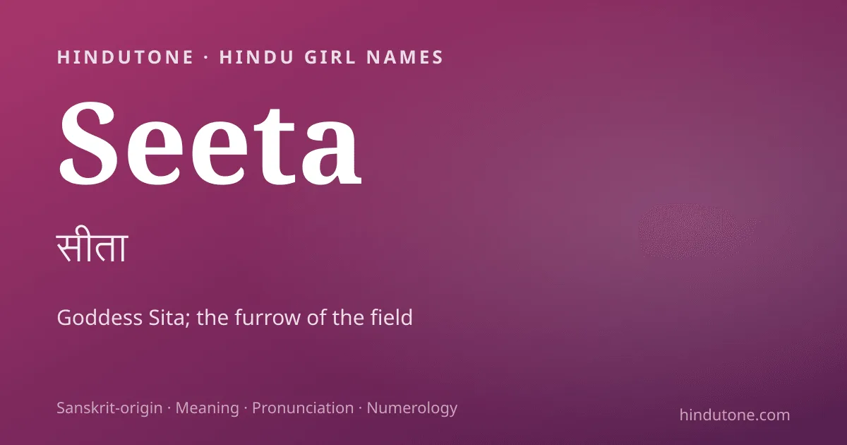 Seeta — Hindu Girl Names with S
